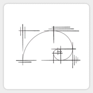 Golden Ratio - Reticle Lines - Fibonacci Spiral Magnet